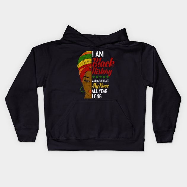 I Am Black History Afrocentric Woman Kids Hoodie by blackartmattersshop